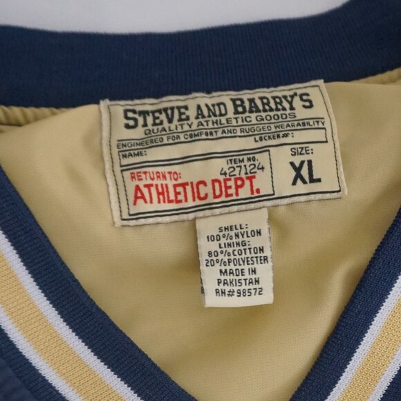 VTG '90S Notre Dame U Steve & Berry's Navy Gold Nylon Windbreaker Jacket XL - Picture 9 of 10